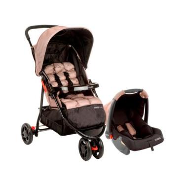 Imagem de Carrinho de Bebê com Bebê Conforto Cosco Toffy - 0 a 15kg, Bege