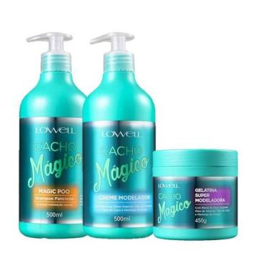 Imagem de Lowell Cacho Magico Shampoo 500g Creme Modelador 500g Gelatina 450g