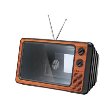 Imagem de AsrMyjcx Amplificador de TV com Design Retrô de 11 ", Amplificador de Tela de Telefone, Amplificador de Tela de Telefone 3D, Amplificador Pequeno para, madeira vermelha