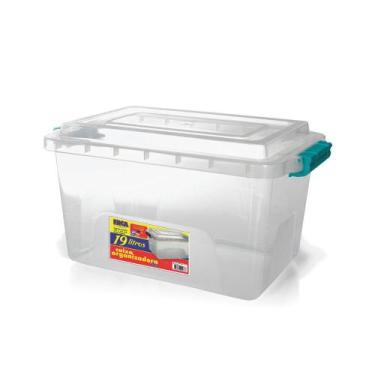 Imagem de Caixa Organizadora Transparente 19 Litros Com Tampa e Travas 2173 Erca