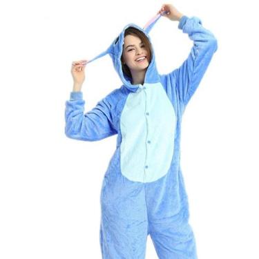 Imagem de Pijama Stitch Adulto Com Capuz 100% Algodão A Pronta Entrega - Mundo F