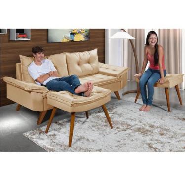 Imagem de Sofa Bariloche 3 Lugares com duas Banquetas - Essencial Estofados, Cho