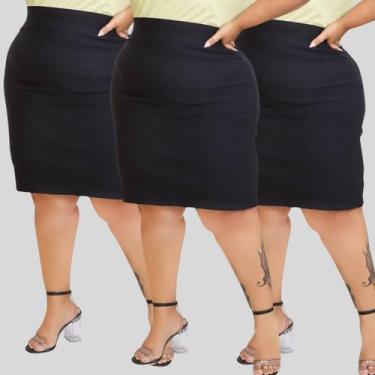Imagem de Saias Evangélicas Feminina Plus Size Kit 03 Unidades - Mayara Manzano,