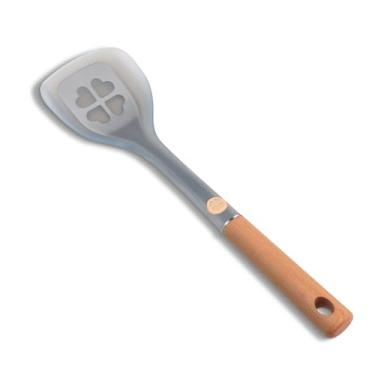 Imagem de Espátula de silicone, espátulas de grau alimentício com núcleo de aço inoxidável, espátula resistente ao calor com cabo de madeira, utensílios de cozinha, espátulas sem BPA para panquecas, ovos