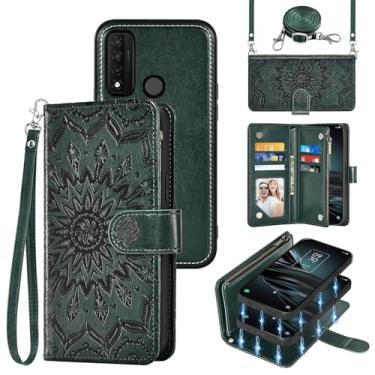 Imagem de Asuwish Capa de telefone para TCL 20XE 5087Z carteira com zíper magnético destacável capa celular com protetor de tela alça transversal alça flip porta-cartão slot TLC 20 XE TCL20XECase EX mulheres