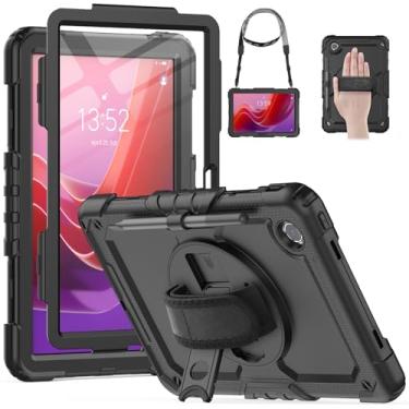 Imagem de HXCASEAC Capa para Lenovo Tab M11/K11 LTE 11 polegadas com protetor de tela/suporte para caneta/alça rotativa, capa protetora para tablet M11 (TB-330FU/TB-330XU) 2024, preta