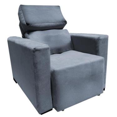 Imagem de Poltrona Amamentação Retratil e Reclinavel Florença Grafite - Beatriz 