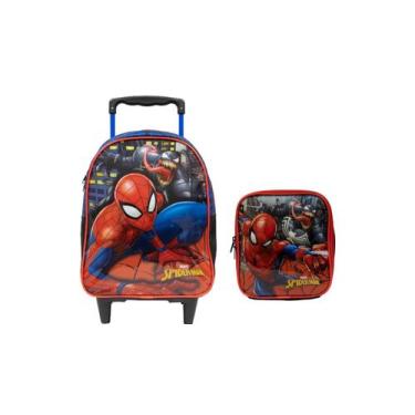 Imagem de Kit Escolar Spider Man Mochila de Rodas + Lancheira Original - Xeryus
