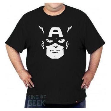 Imagem de Camiseta Plus Size Capitão América Retrô Camisa Vingadores - KING OF G
