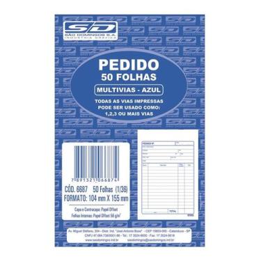 Imagem de Bloco Pedido 1/36 (104x143mm) 1 Via 50 Fls Animativa Kit Com 20