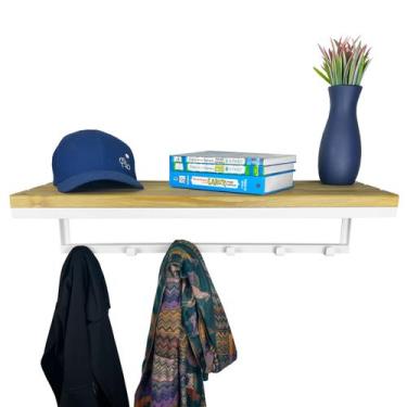 Imagem de Cabideiro Strassis Design SD-5013B Metal e Madeira Cor: Branco