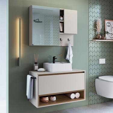 Imagem de Conjunto para Banheiro com Cuba Viseu 3 PT Arenas e Mel