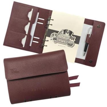 Imagem de Agenda Meu Pet 153-R Personalizada Raffai Couros, Marsala