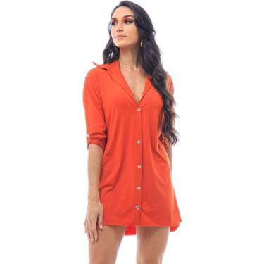 Imagem de Saída de Praia Camisa Laranja Paprika - VANINA NEMER, G, Laranja papri