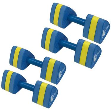 Imagem de Kit 2 Pares Halteres Hidroginástica EVA DF1092 M Dafoca Sports Azul/Am