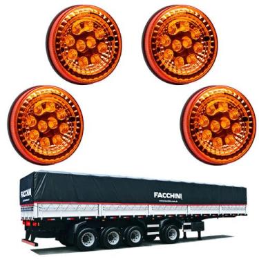 Imagem de 4 Lanternas Traseira LED Facchini 125mm Âmbar Bivolt - DW Componentes
