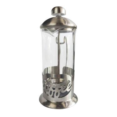 Imagem de Cafeteira Prensa Francesa Cremeira 350ML De Vidro e Aço Inox Para Café Chá Modelo Escrita Coffee