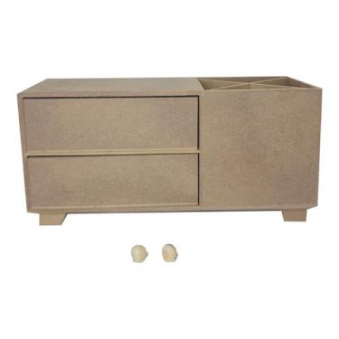 Imagem de Caixa para Pincel com Duas Gavetas 32,5x13x15,5 Mdf Madeira - ATACADÃO