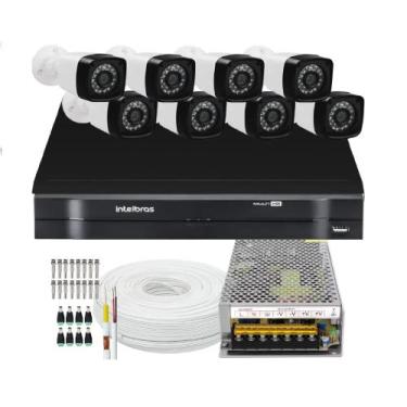 Imagem de Kit Cftv 8 Câmera Segurança Full Hd 2mp Dvr Intelbras Sem HD