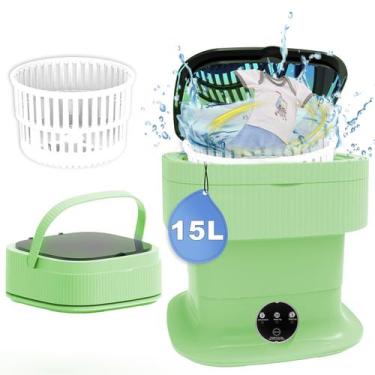 Imagem de Máquina de lavar portátil suwui Mini 15L com 3 modos verde