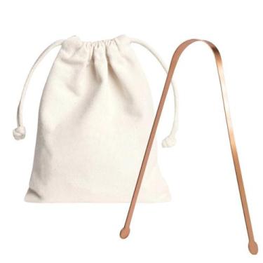 Imagem de Raspador Limpador de língua de cobre com Saquinho de algodão - ayurved