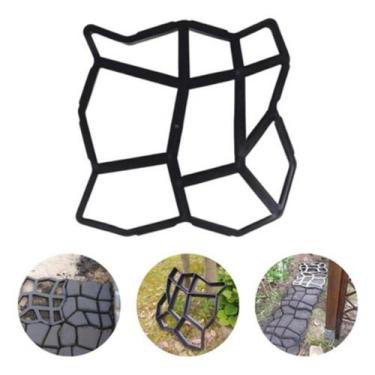 Imagem de Molde p Fabricar Caminho de Pedra em Jardim 43x43x4 Facil Uso Pratico 