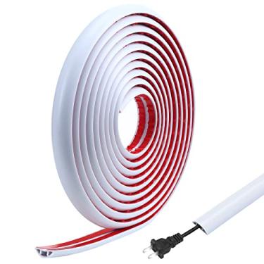 Imagem de Capa de cabo de piso de 6 m, protetor de cabo de duto, cobre o cabo no piso para calçadas ou passarelas (branco)