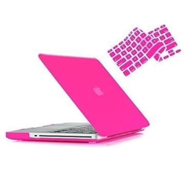 Imagem de RUBAN Compatível com MacBook modelo A1286 (2011 2010 2009 versão Pro 15 polegadas com CD-ROM), capa rígida de plástico e capa de teclado - rosa choque