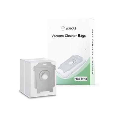 Imagem de WAIKAS Sacos de vácuo, pacote com 18, compatíveis com iRobot Roomba Bags i, s e j, substituição para aspiradores iRobot Roomba i1+, i3+(3550), i4+, i6+, i7+, i7Plus, j7+(7550), i8+ e s9+, cinza claro