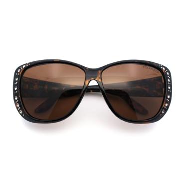 Imagem de SA106 Óculos de sol com 55 mm polarizado sobre OTG borboleta strass diva, Shiny Tortoise, One Size