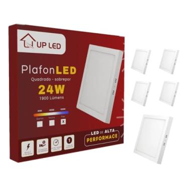 Imagem de Kit 3 Painel Led 24w Quad 30x30 Sobrepor 6.5k Gesso Drywall