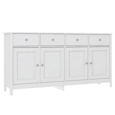 Imagem de Balcao Buffet 4 Portas 4 Gavetas 154 cm R626 Branco Dtall - Milani Sto