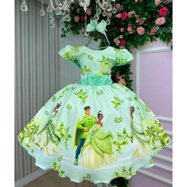 Imagem de Vestido Temático Luxo Tiana A Princesa E O Sapo Festa - Temáticos Luxo