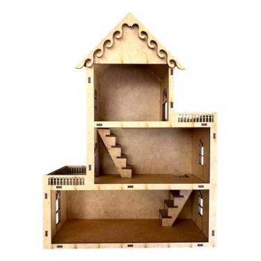 Imagem de Casinha De Boneca P Infantil 30x23cm Polly Lol Em Mdf Crú - Dr Decoraç