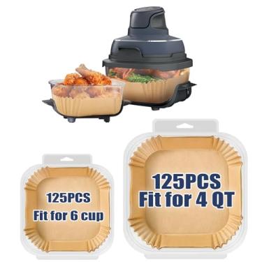 Imagem de Forros de fritadeira a ar para Ninja Crispi, conjunto de 250 peças de acessórios Ninja Crispi para sistema de cozimento de fritadeira a ar portátil 4 em 1 Ninja Crispi, forros descartáveis Ninja