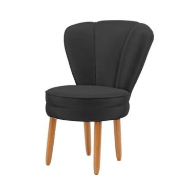 Imagem de Cadeira Poltrona para Recepção Tecido Veludo Decorativa MOBLAN decor (Preto)