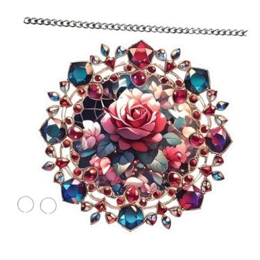 Imagem de UGPLM Decoração do dia dos namorados, pingente de janela ornamento da parte do ornamento de porta 2D Painel de parede pendurado de acrílico plano para, com 1 Flor