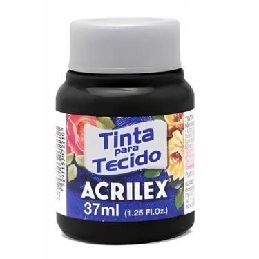 Imagem de Tinta Para Tecido Acrilex Fosca 37ml Escolha a Cor, 520 - PRETO