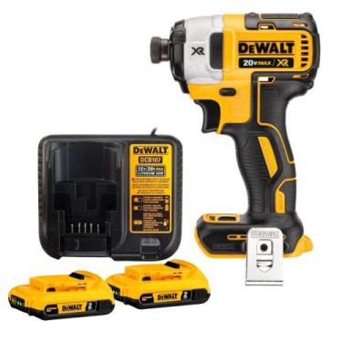 Imagem de DeWalt Parafusadeira de Impacto 20V MAX  2 Baterias 2Ah e Carregador I