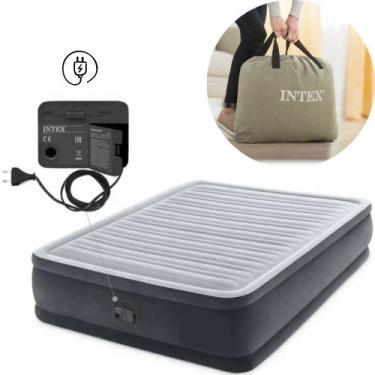 Imagem de Colchão Casal Inflável Intex Dura Beam Comfort Plush C/ Bomba Elétrica