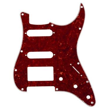 Imagem de Musiclily Pro 11 Furos Estilo Moderno Escudo HSS Pickguard Strato para Guitarra Americanaa Stratocaster, 4 Camadas Vintage Tortoise