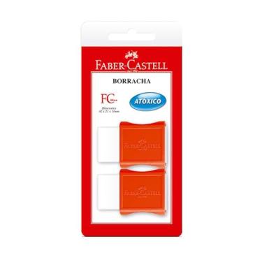 Imagem de Borracha Branca Pequena com Capa Plástica, Faber-Castell, FC Max, SM/107024, 2 Unidades