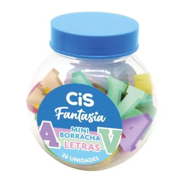 Imagem de CIS Mini Borracha Fantasia - Letras, Pote com 26 Unidades