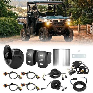 Imagem de Wacece Kit de seta UTV ATV, kit universal de rua com interruptor de alternância e buzina 110D, kit de pisca-pisca para carrinho de golfe Arctic Cat SXS ATV UTV