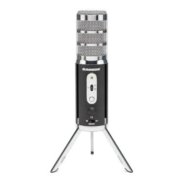 Imagem de Microfone USB/iOS Condensador Com 3 Padrões Polares Selecionáveis Com Tripe de mesa, Cabo USB E USB/Lightining Satellite Samson