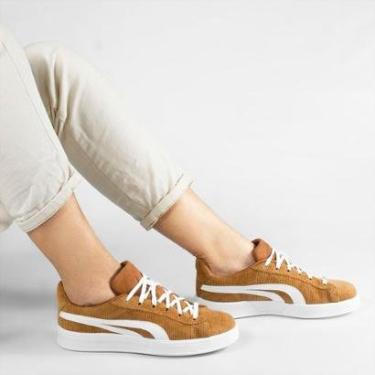 Imagem de Tênis Texturizado  Leona  Caramelo Marrom 39-Feminino