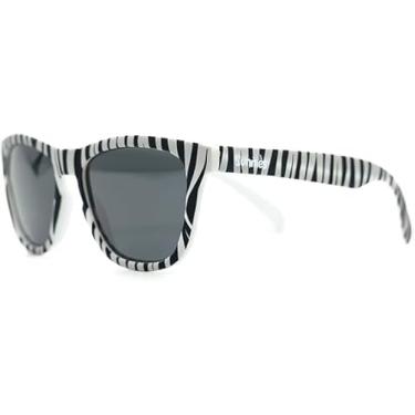 Imagem de Sunnies Shades - Z é para zebra - Óculos de sol para crianças com bolsa de microfibra - polarizado e protegido contra arranhões - 100% de proteção UVA e UVB - Lentes refletivas - antiderrapante e