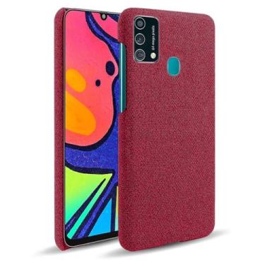 Imagem de Capa para Samsung Galaxy M21S,Capa desenhada em lona,Case Protetora Ultrafina com Empunhadura Macia,Design em Tecido Antichoque e Antiarranhões-Red