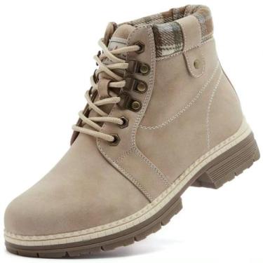 Imagem de Botas de caminhada ANJOUFEMME Work Work Waterproof para mulheres - beg
