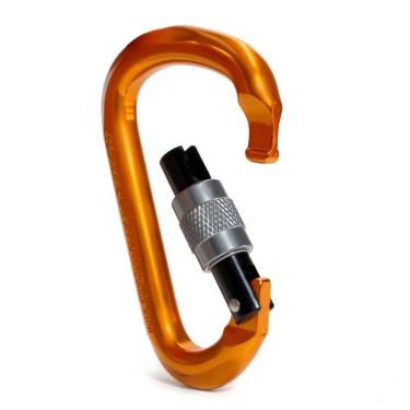 Imagem de Mosquetão Usclimb Alumínio Hms Trava Rosca 24kn Ce Uiaa Laranja Com Preto